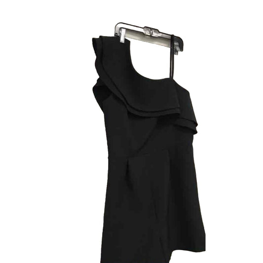 NWT TopShop One Shoulder Ruffle Playsuit Romper Jumpsuit Size 6 Black Orig. $90