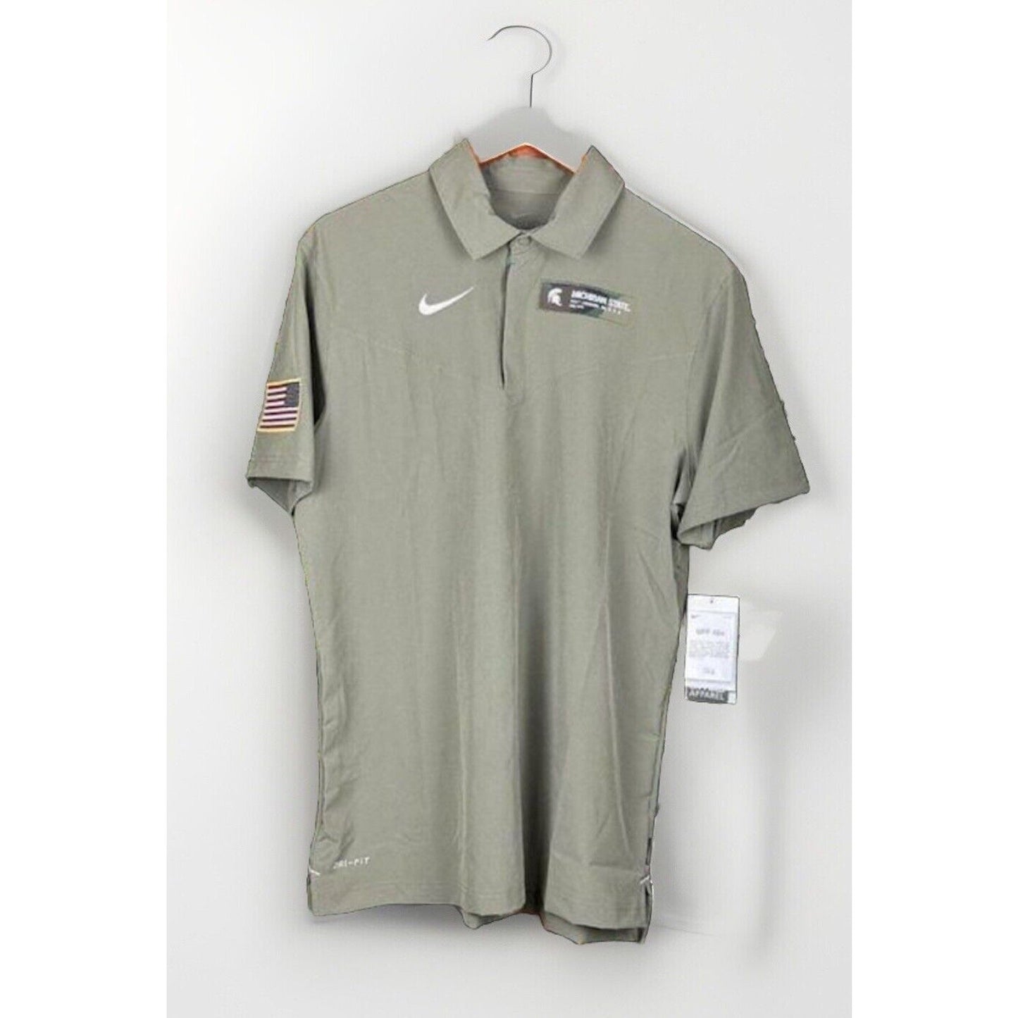 NWT Nike Mens Michigan State Spartans Salute To Service Polo Medium MSU Military