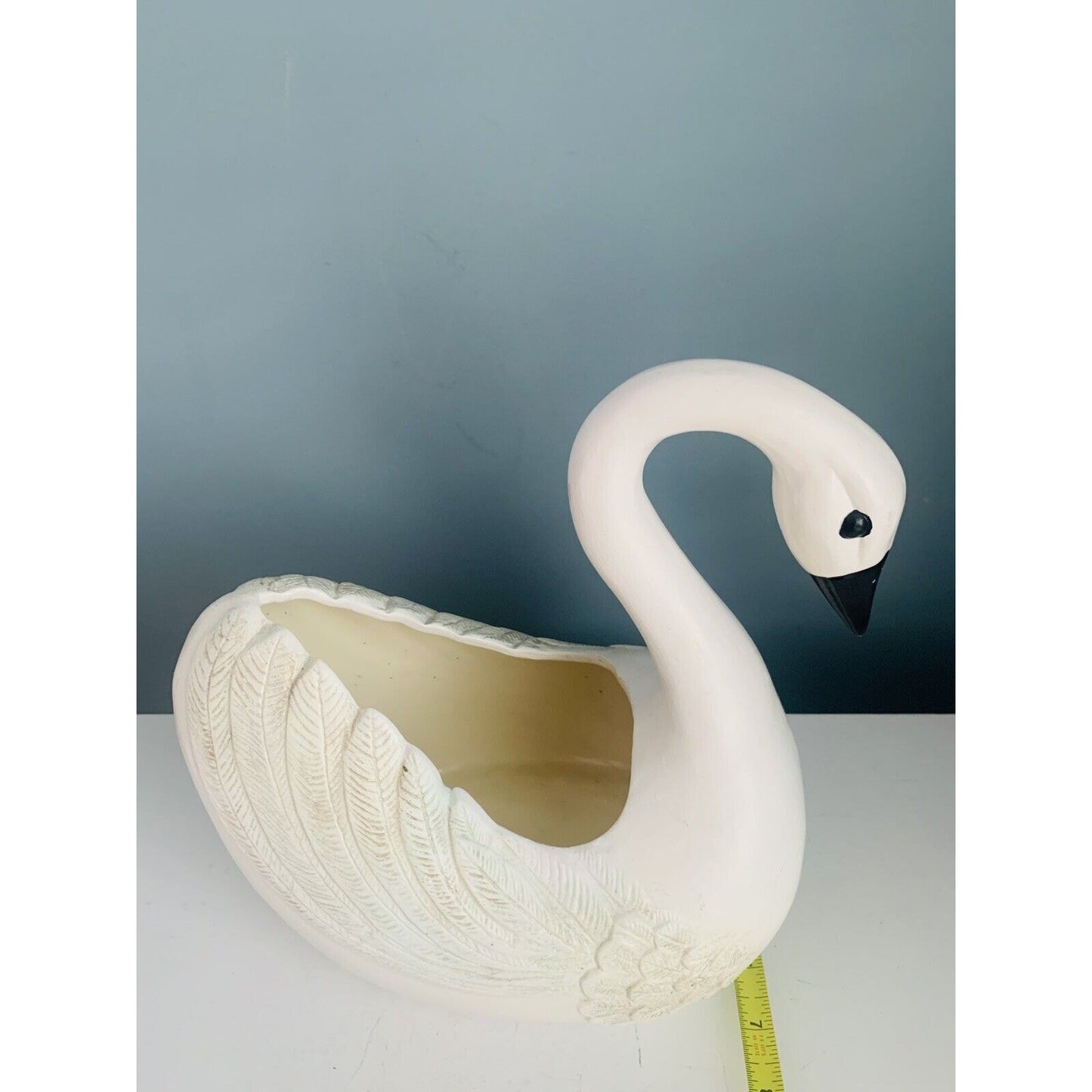 Vintage 1979 Swan Planter Great Plains Ceramic Pottery Mold 400 313 White Black