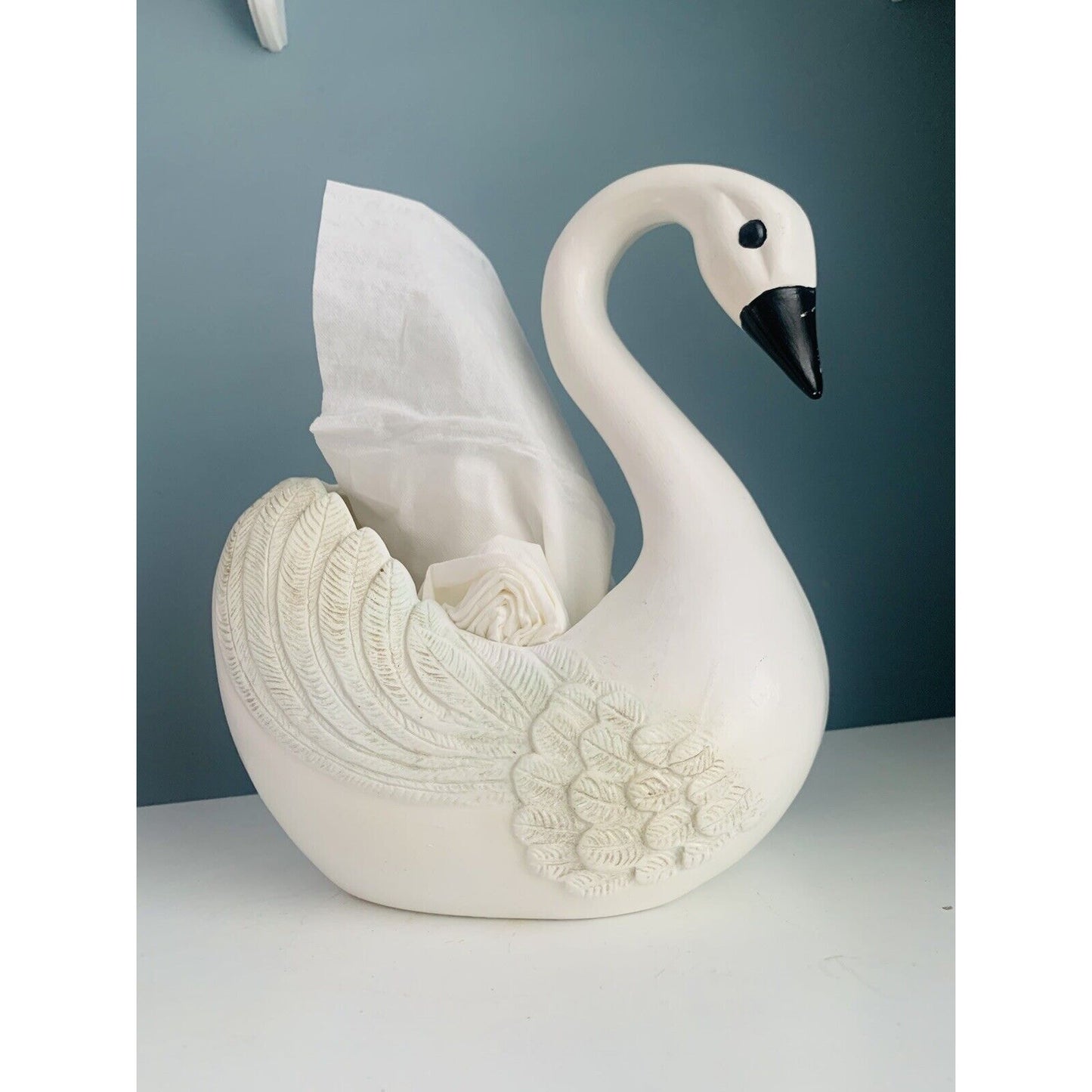 Vintage 1979 Swan Planter Great Plains Ceramic Pottery Mold 400 313 White Black