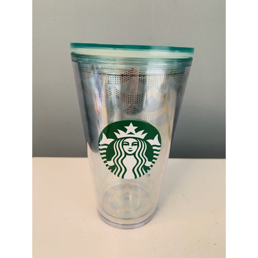 New Starbucks Acrylic Iridescent Mermaid Scales Cold Cup Tumbler 16 oz No Straw