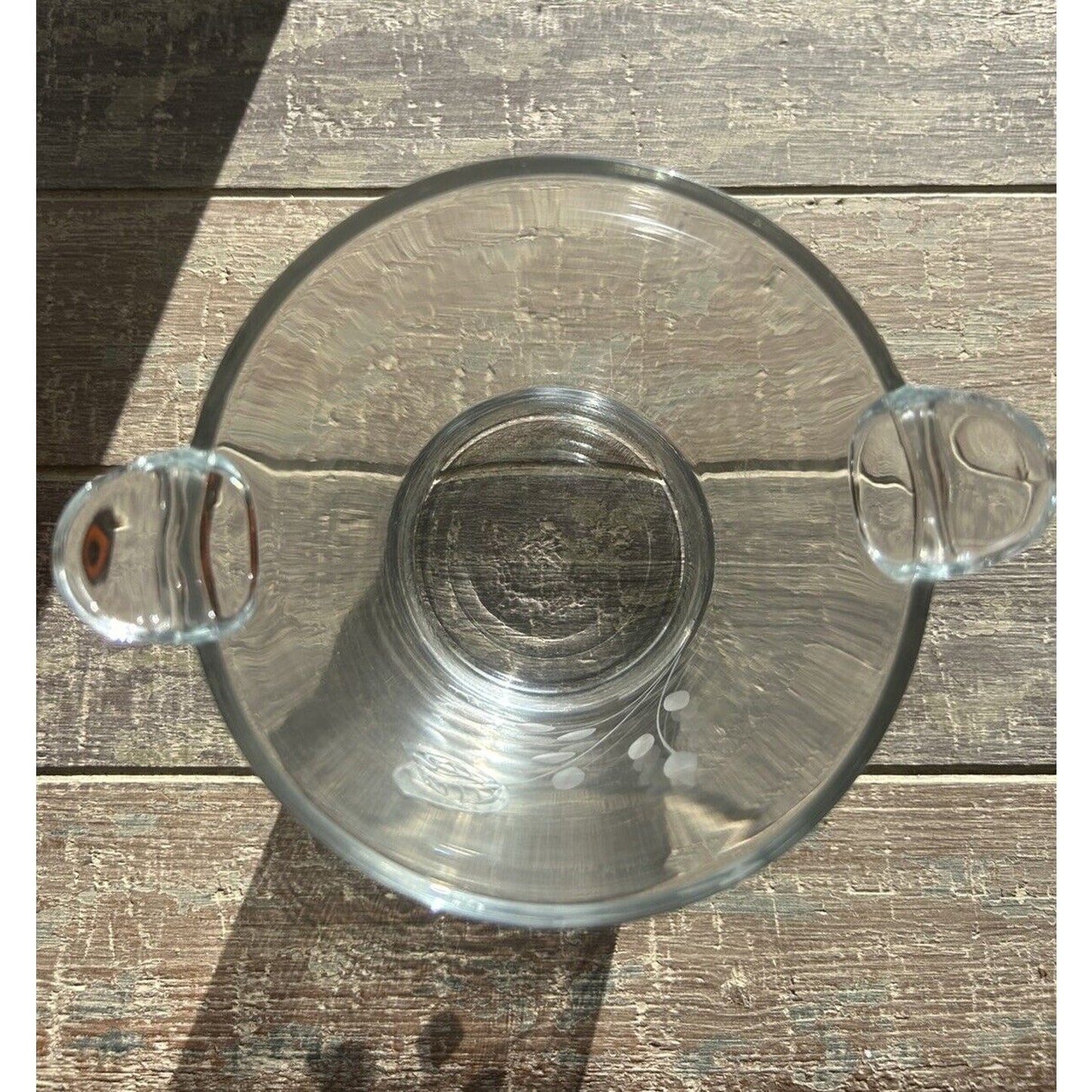 Vintage Cristal Mode Ice Bucket Hand Crafted Italy Silver Leaf Etched Glass