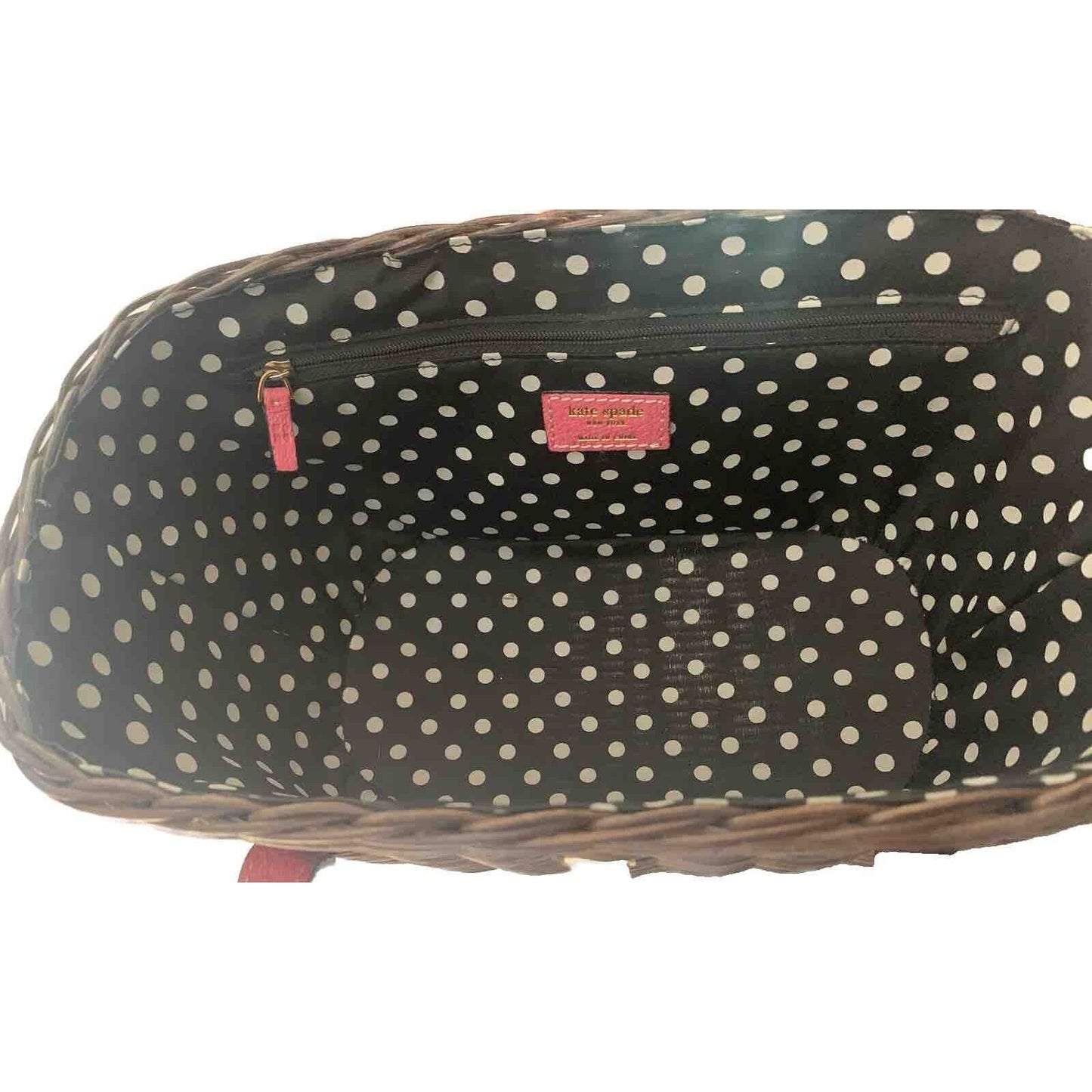 11" Vintage Kate Spade Original Wicker Leather Picnic Basket Style Handbag Purse