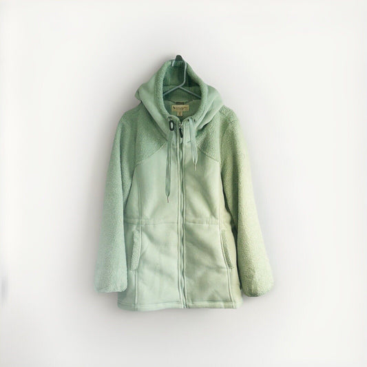 Koolaburra by UGG Bonded Fleece Jacket Cinch Waist Seafoam Green Large Hoodie