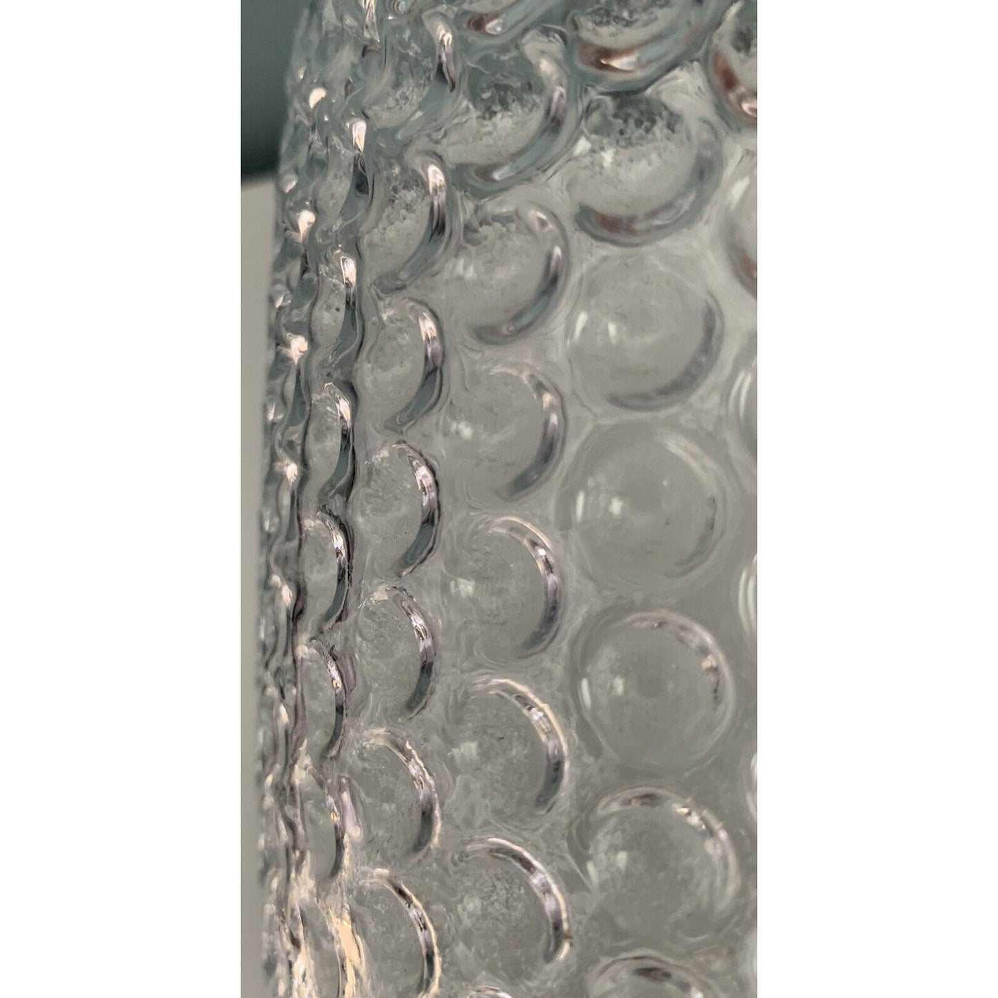 3 Pottery Barn Pebbled Stone Pattern Vase Large Clear Glass Hobnail Home Decor