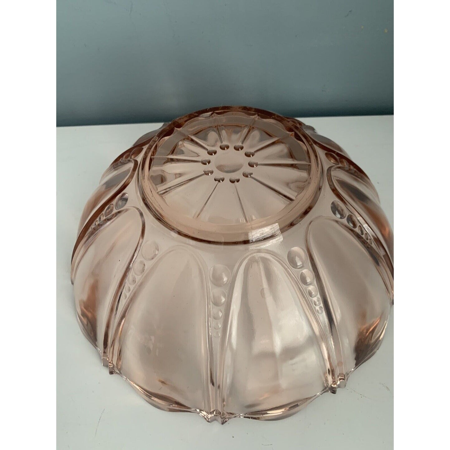 Anchor Hocking Oyster & Pearl Pink Depression Glass 10 1/2" Large Serving Bowl