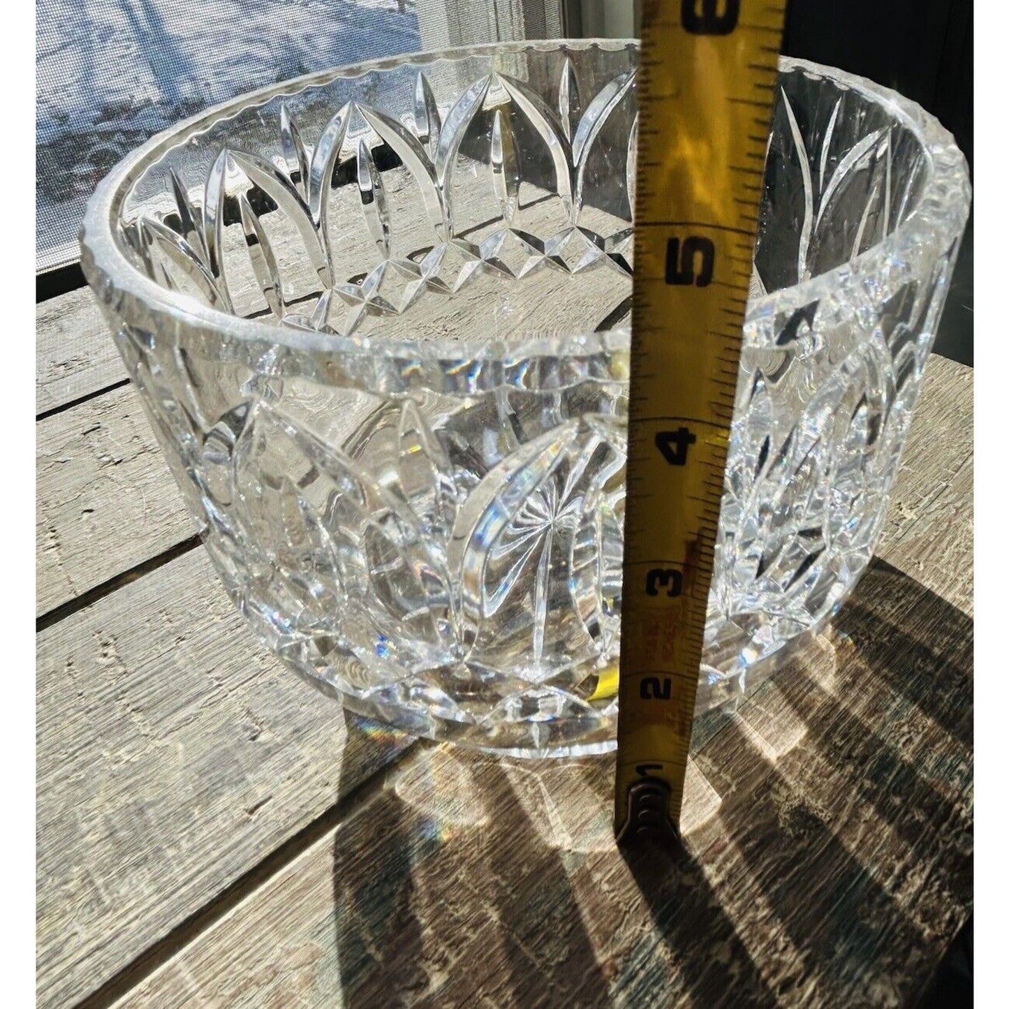 Vintage Astor Crystal Bowl Round Clear Glass Centerpiece