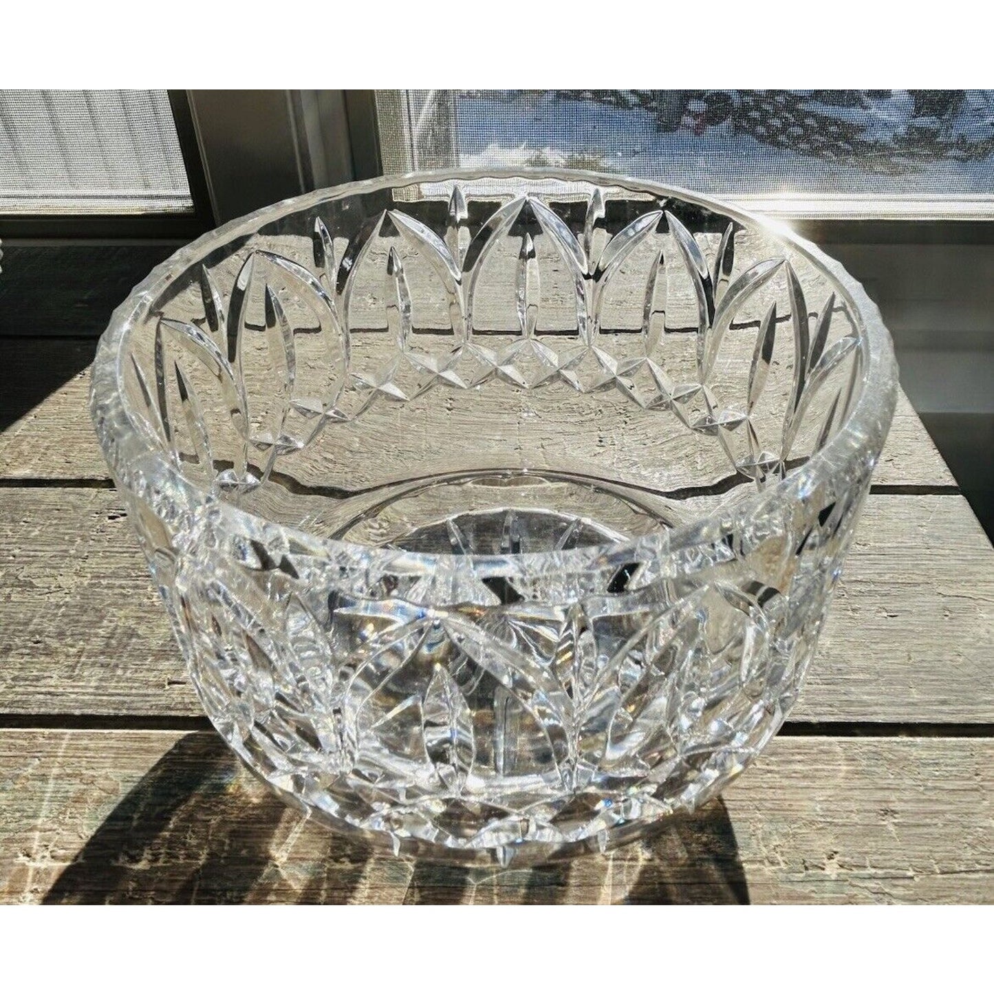 Vintage Astor Crystal Bowl Round Clear Glass Centerpiece