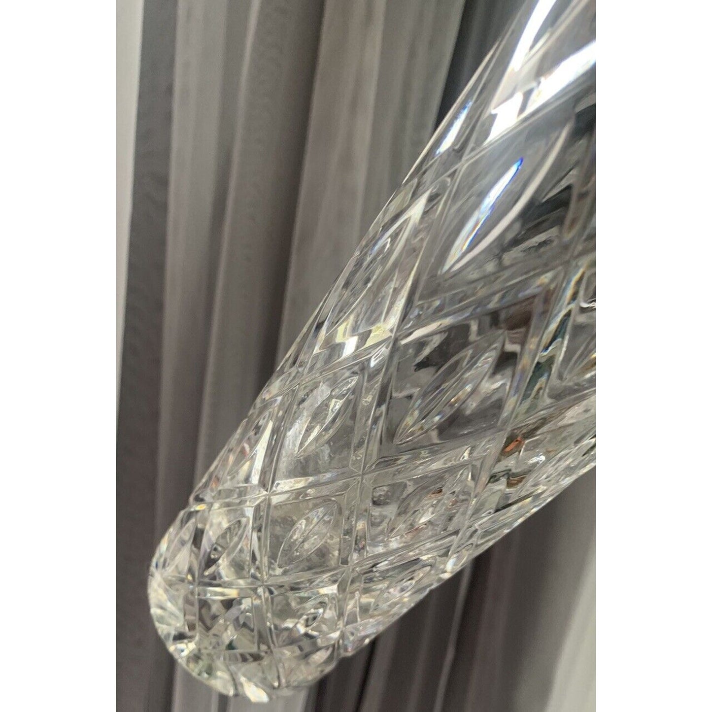 Atlantis Crystal Flower Vase 10.5" Tall ATL14 Collection Vintage MCM Tube