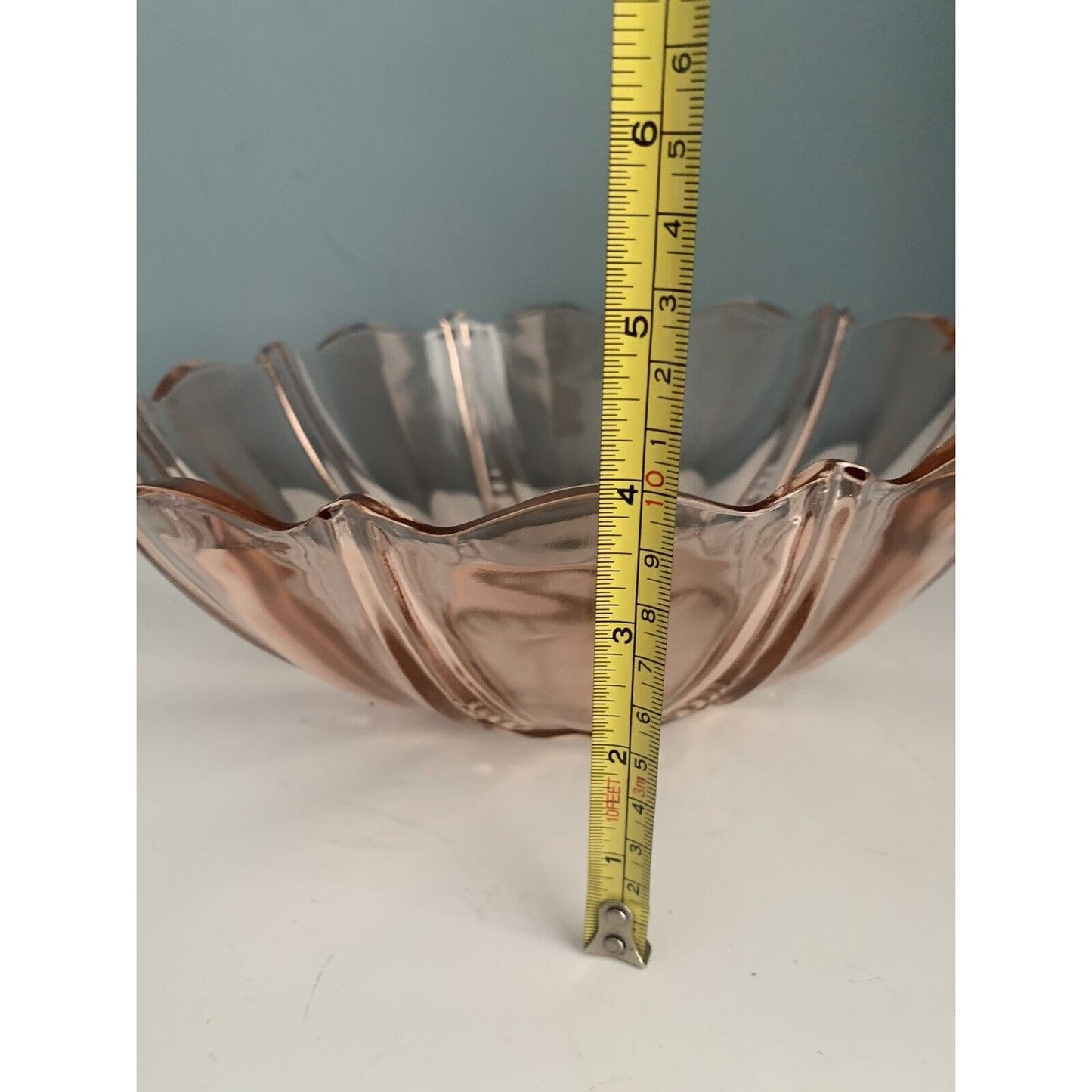 Anchor Hocking Oyster & Pearl Pink Depression Glass 10 1/2" Large Serving Bowl