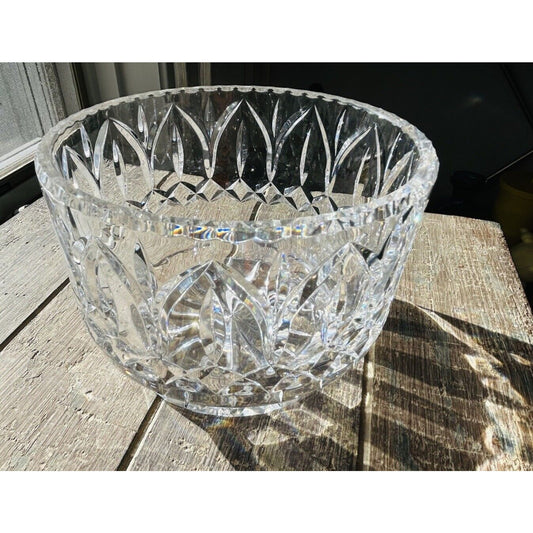 Vintage Astor Crystal Bowl Round Clear Glass Centerpiece