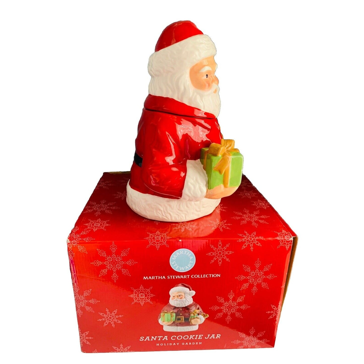 2011 Martha Stewart 13” Santa Cookie Jar Original Box Macy’s Holiday Christmas