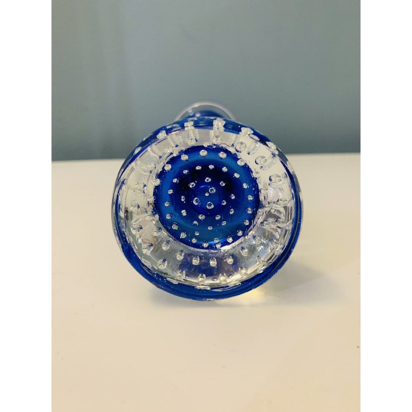 Vintage Cobalt Blue Aseda Glass Bud Vase Controlled Bubble Base