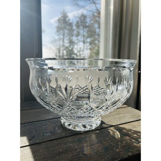 Waterford Crystal Killarney 9.5” Centerpiece Footed Bowl Signed Clear Elegant