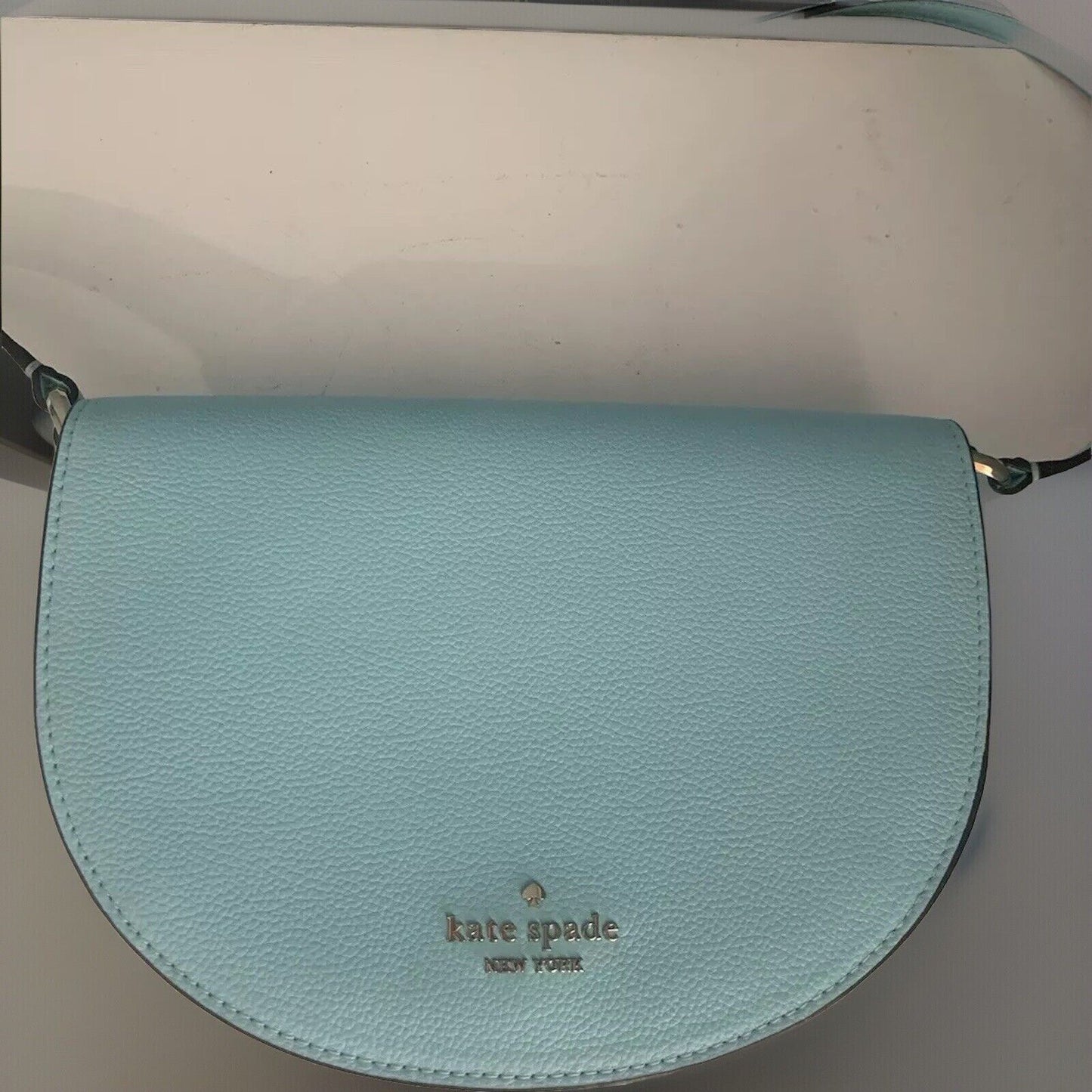 NWOT Kate Spade Luna Pebbled Leather Crescent Crossbody Perfect Pool Blue Purse