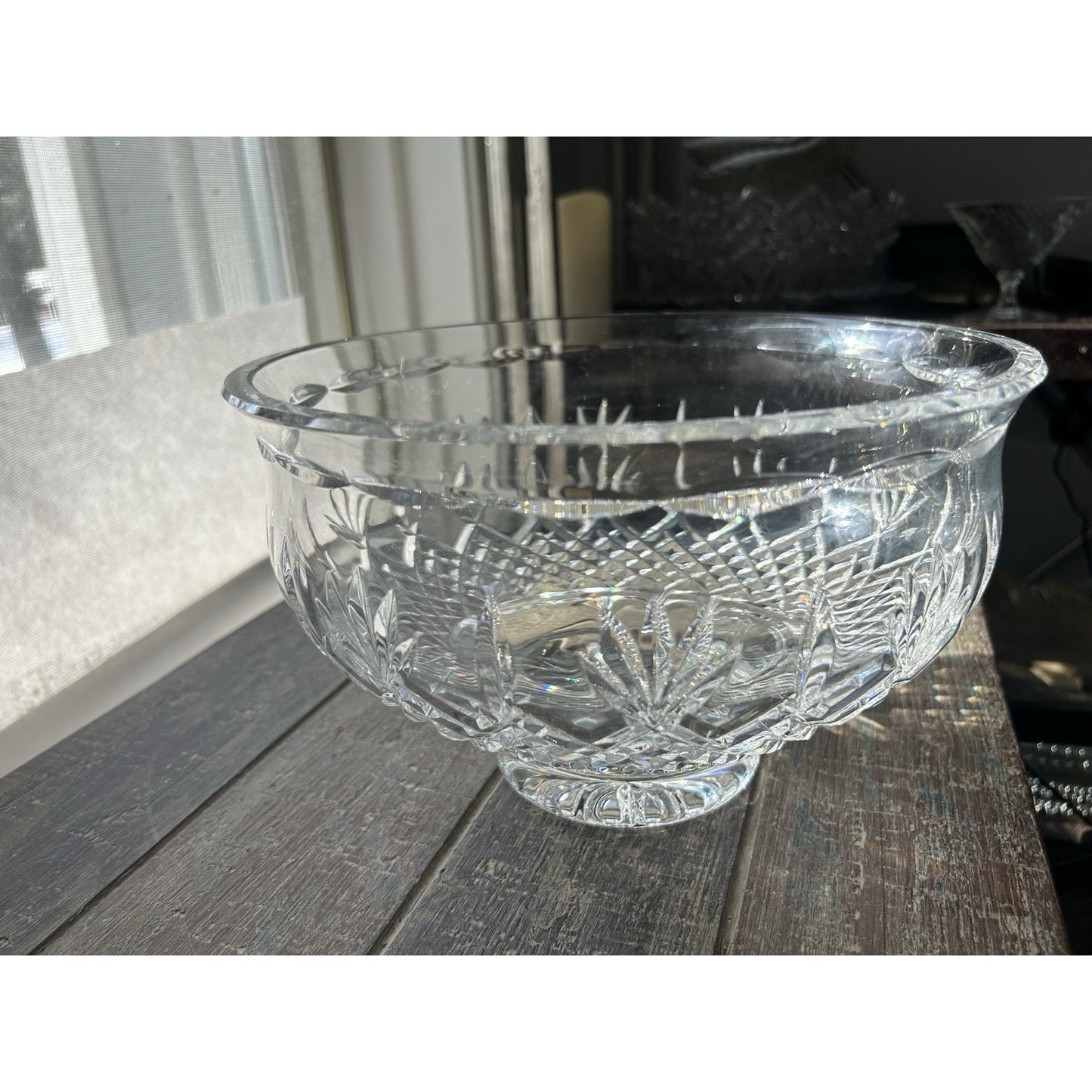 Waterford Crystal Killarney 9.5” Centerpiece Footed Bowl Signed Clear Elegant