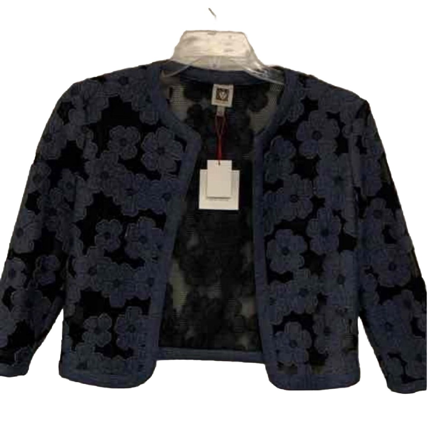 NWT Anne Klein Blue Floral Cardigan Jacket Women’s Size 2 Original Price $119