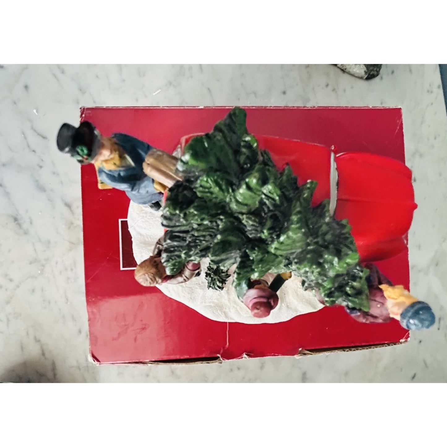 The Village Collection St. Nicholas Square Christmas Tradition Red Car Tree Top