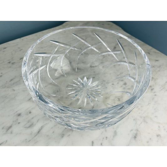 Vintage Crystal 8.5” Bowl Heavy Lead Centerpiece Serving Dish Home Decor Fruit