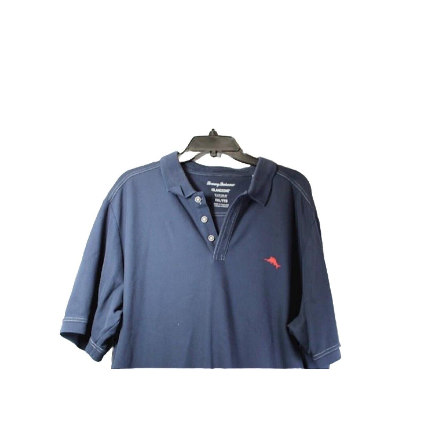 Tommy Bahama Supima Polo Shirt Mens 2XL Blue Cotton Blend Short Sleeve Logo